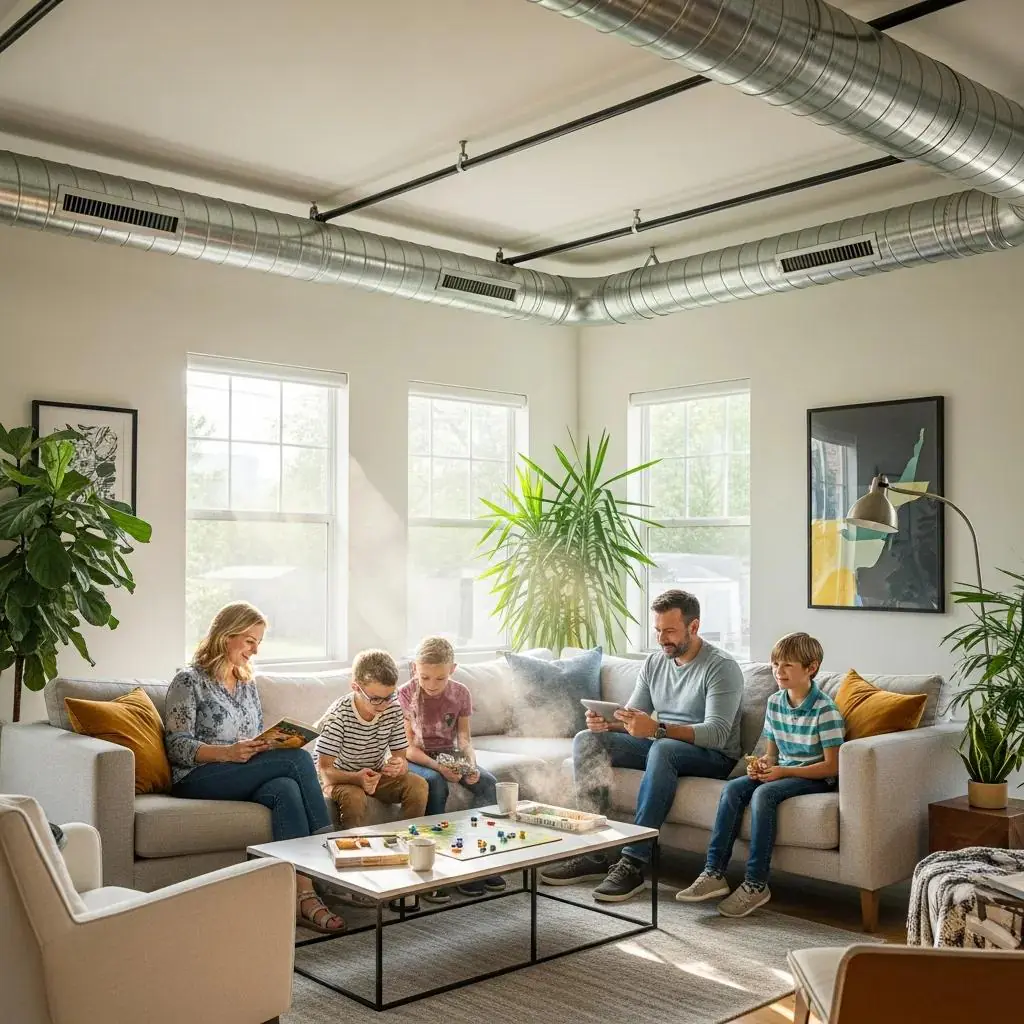 Technician cleaning ductwork with professional tools to improve airflow and air quality
